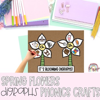 Preview of Spring Flowers Digraphs- Phonics Crafts