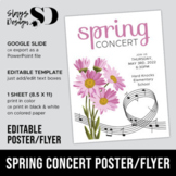 Spring (Flowers Music Notes) Music Concert Poster/Flyer 
