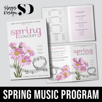 Preview of Spring (Flowers Music Notes) Music Concert Program