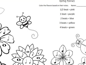 Preview of Spring Flowers Note Values
