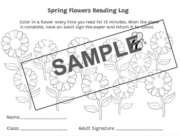Preview of Spring Flowers Reading Log