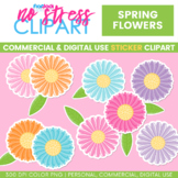 Spring Flowers STICKER Clip Art (Commercial & Digital Use Ok!)
