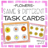 Spring Flowers Same and Different Task Cards
