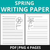 Spring Flowers Writing Paper With Lines, Primary Writing P