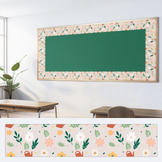 Spring Flowers and Plants Bulletin Board Straight Border
