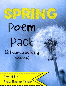 Spring Fluency Building Poems for Poetry Notebooks by Alissa Manning ...