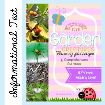 Preview of Fluency Close Reading Garden Bugs Passages & Comprehension Activities {Grade 4}