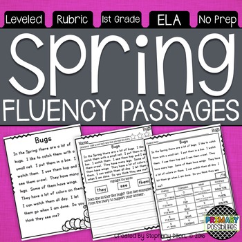 Preview of Spring Fluency Passages Distance Learning