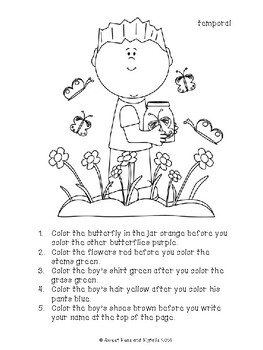 spring following directions cards coloring sheets by