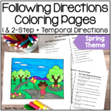 Spring Following Directions Coloring - Listening Comprehen