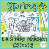 Spring Following Directions Picture Scene Worksheets and Homework