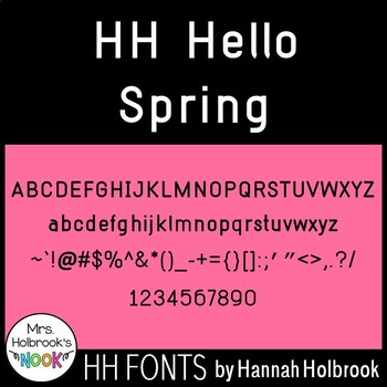 Preview of Font for Commercial or Personal Use - HH Hello Spring!