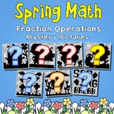 Math Coloring Sheets Spring Fraction Activities 5th 6th Gr
