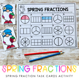 Spring Fractions - Fraction Task Cards - Fraction Activiti