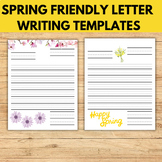 Spring Friendly Letter Writing Templates for Pre-K Kinderg