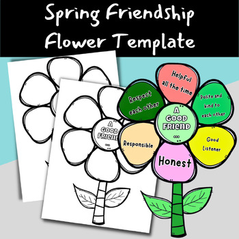 Spring Friendship Flower Template by K 12 Learn and Fun TPT