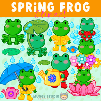 Preview of Spring Frog Clipart {Cute Frog Clip Art}