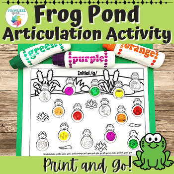 Preview of Frog Pond Printable Spring Articulation Speech Therapy Activity Leap Year Day