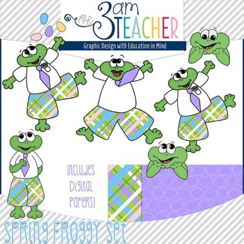 Preview of Spring Froggy Clipart Set
