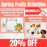 Spring Fruits Activities Bundle : Word Search, Flashcards