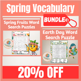 Spring Fruits And Earth Day Vocabulary Bundle | Spring Wor
