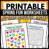 Spring Fun Activities Packet → No Prep / Printable Worksheets