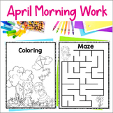 Spring Fun Busy Work Packet for Kindergarten April Morning Work