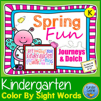 Preview of Spring Color By Sight Words - Kindergarten Journeys Units 4-6 & Dolch