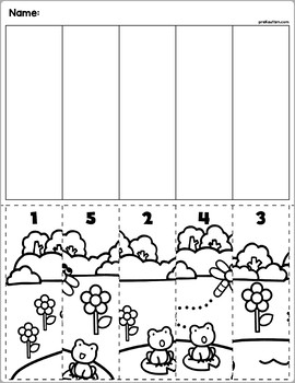 spring fun cut match worksheets numbers 1 5 by prekautism tpt