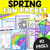Spring Fun Busy Work Packet - Math and ELA Worksheets March April Activities
