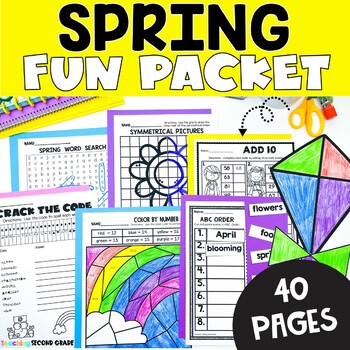 Preview of Spring Fun Busy Work Packet - Math and ELA Worksheets March April Activities