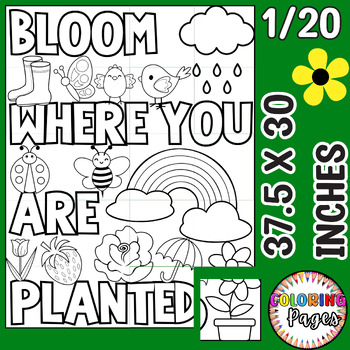 Preview of Spring Coloring Bulletin Board Activities Fun Themed Decor Collaborative Poster