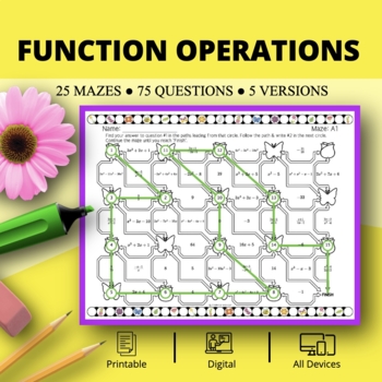 Preview of Spring: Function Operations Maze Activity