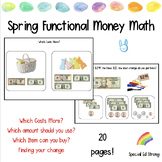 Spring Functional Money Math - Visual multiple choice! Whi