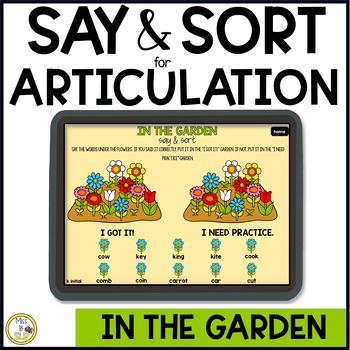 Preview of Spring Garden Articulation Say & Sort - Digital Speech Progress Monitoring