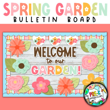 Preview of Spring Garden Bulletin Board  | Hello Spring Decor |  Spring Flower Garden