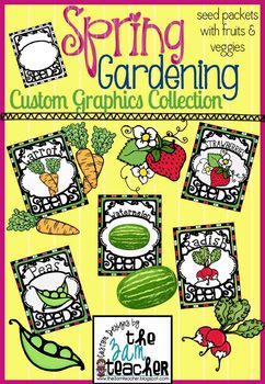 Preview of Spring Garden Clip Art: Seeds, Fruits & Veggies