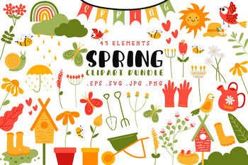 Preview of Spring Garden Clipart Bundle