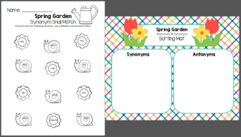 Spring Garden Synonym And Antonym Grammar Pack By Little