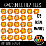Spring Garden Themed Flower Letter Tile Moveable Clipart Letters