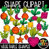 Spring Garden Vegetable Shapes Clipart with 17 2D SHAPES Included