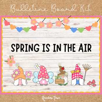 Preview of Spring Gnome Bulletin Board Kindness Classroom Door Decor School Board