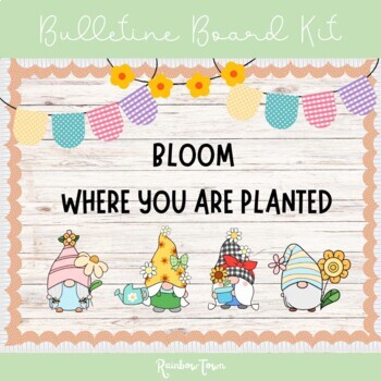 Preview of Spring Gnomes Bulletin Board Classroom Decoration Door Decor