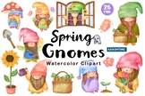 Spring Gnomes, Watercolor Gnomes, Blossom, Cute Gnomes