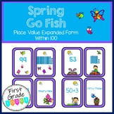 Spring Go Fish Math Center Expanded Form Within 100
