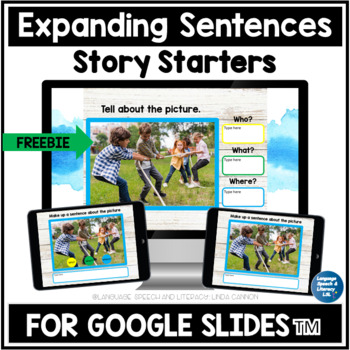 Preview of Google Classroom Distance Learning | Expanding Sentences | Real Photos