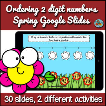 Preview of Spring Google Slides, Ordering Numbers to 100,  End of the year activities