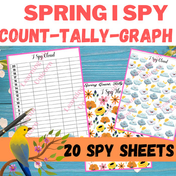Preview of Spring Graphing activities - I Spy, Count, Tally and Graph Sheets
