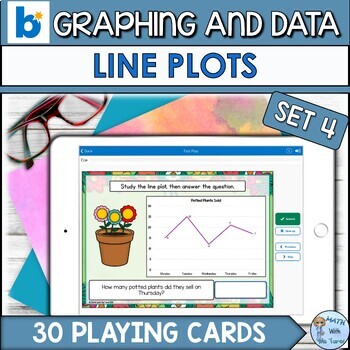 Preview of Spring Graphing and Data Set 4 Boom Cards™ | Reading Line Plots
