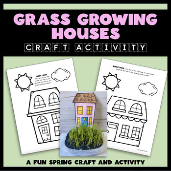 Preview of Spring Grass Seed Growing Houses Craft Activity - Grow a Neighborhood